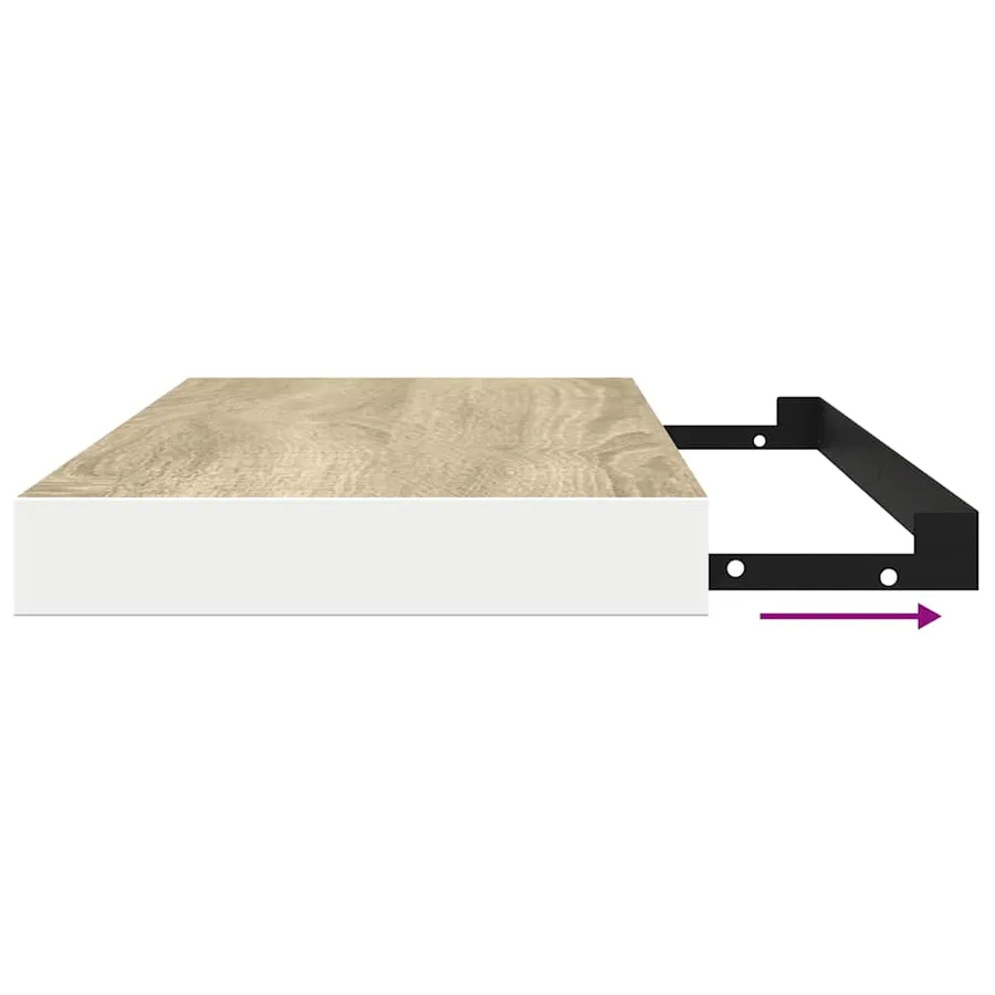 Étagères flottantes 4 pcs Chêne et blanc 90x23,5x3,8 cm MDF - 11