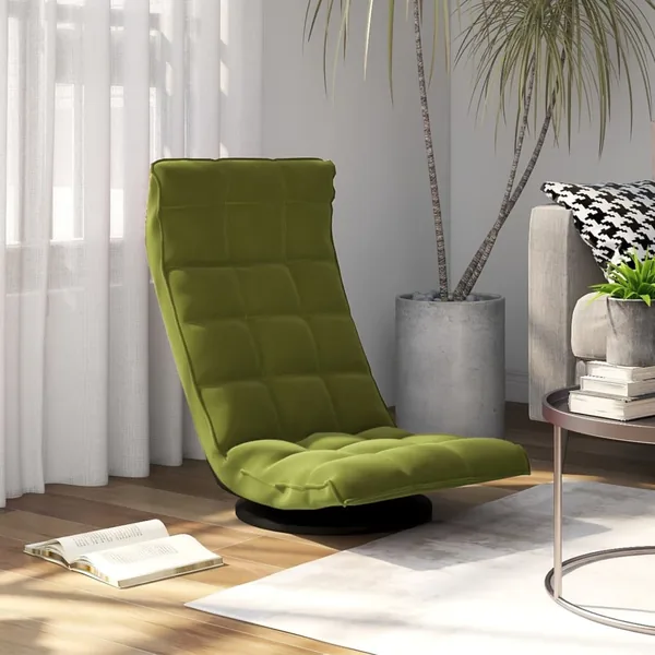 Chaise de sol pivotante Vert clair Velours