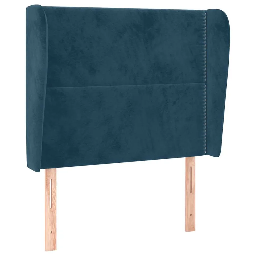 Tête de lit avec oreilles Bleu foncé 103x23x118/128 cm Velours - 2