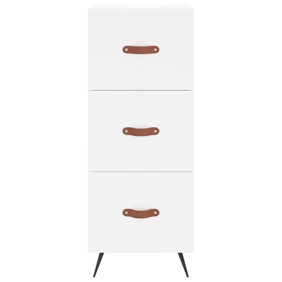 Buffet haut Blanc 34,5x34x180 cm Bois d'ingénierie - 6