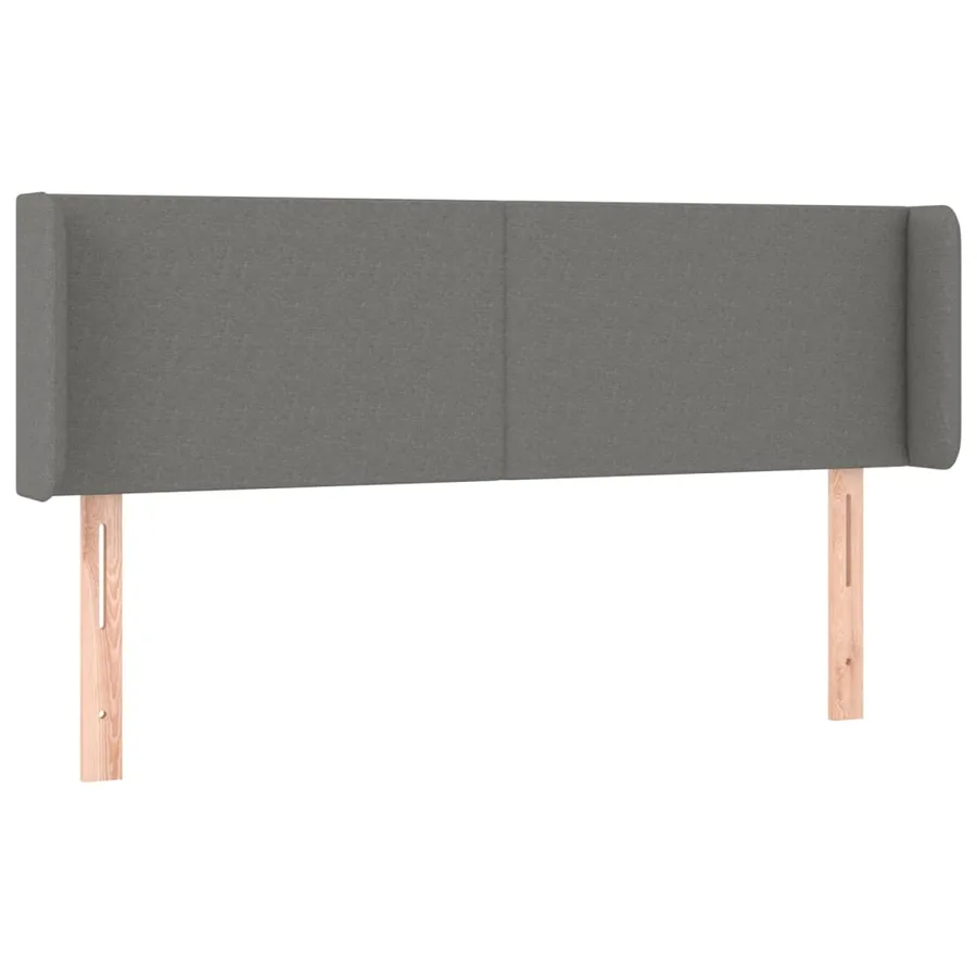 Tête de lit avec oreilles Gris foncé 147x16x78/88 cm Tissu - 2