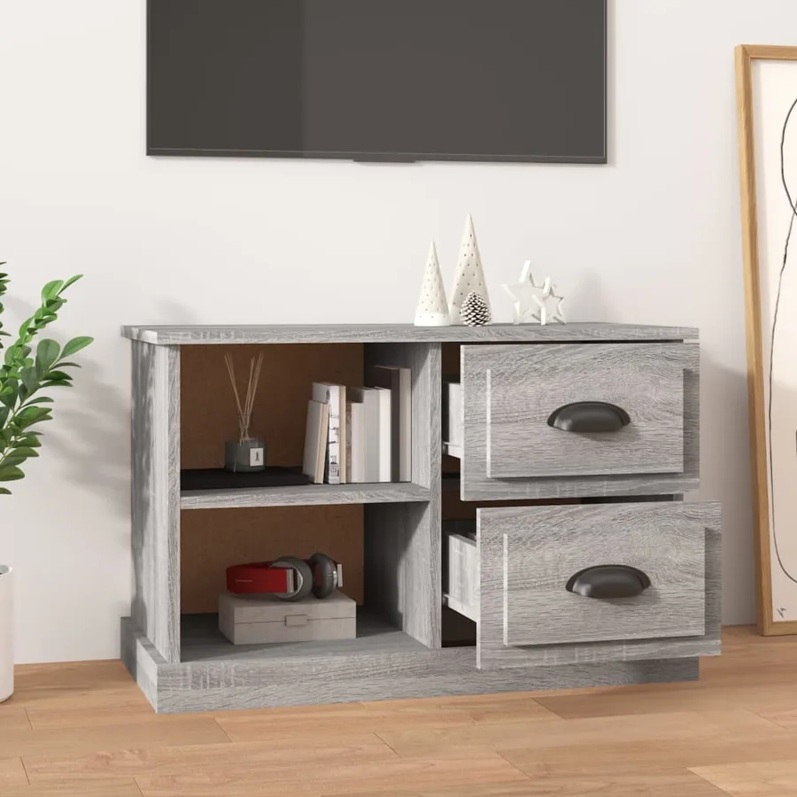 Meuble TV sonoma gris 73x35,5x47,5 cm bois d'ingénierie - 3
