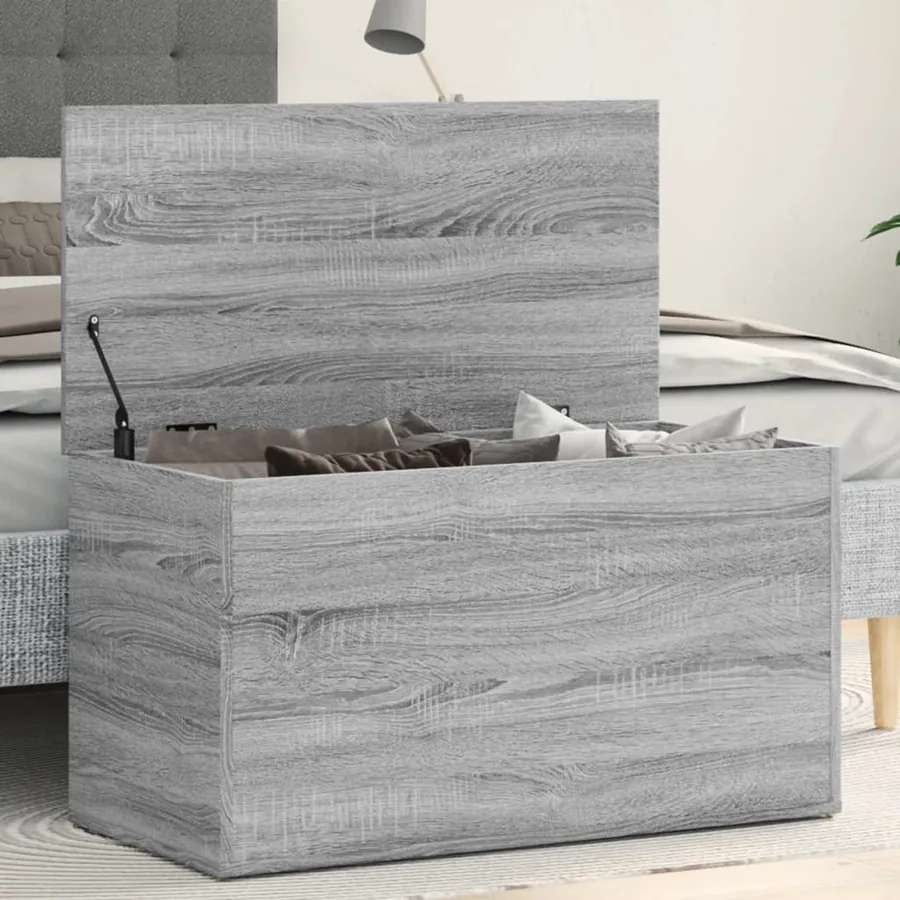 Coffre de rangement Sonoma gris 84x42x46 cm Bois d'ingénierie