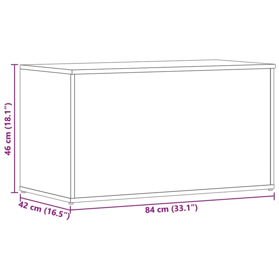 Coffre de rangement Sonoma gris 84x42x46 cm Bois d'ingénierie - 11