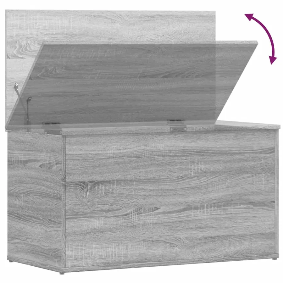 Coffre de rangement Sonoma gris 84x42x46 cm Bois d'ingénierie - 8