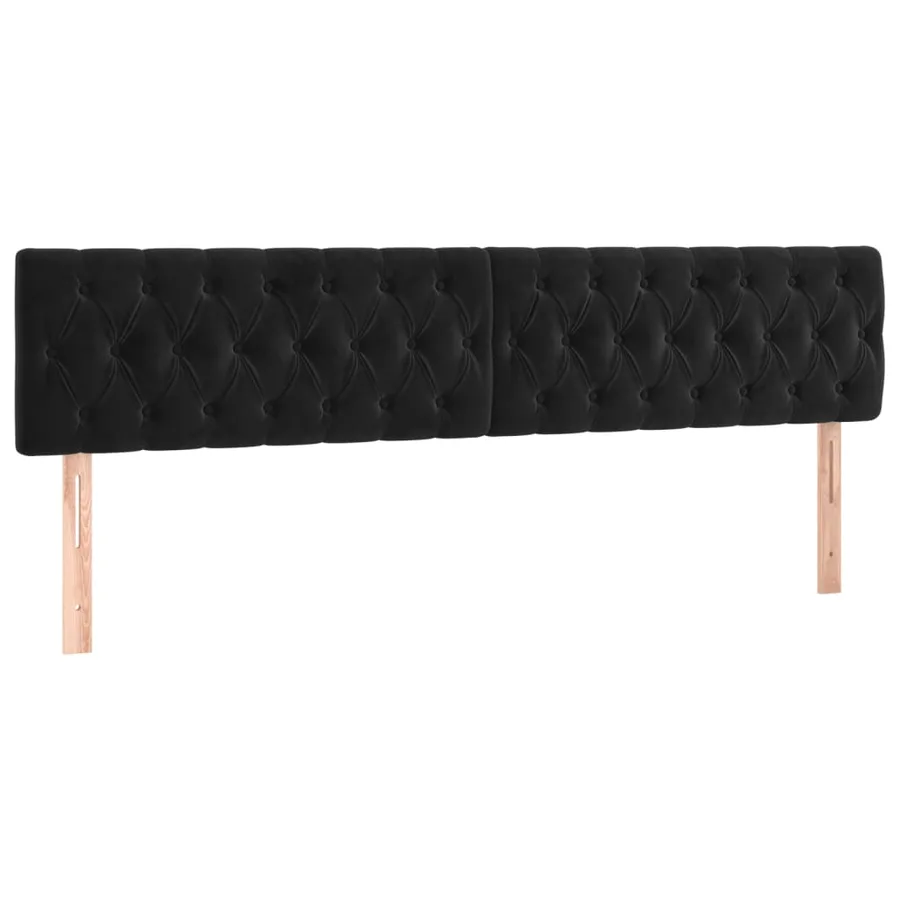 Tête de lit à LED Noir 200x7x78/88 cm Velours - 4