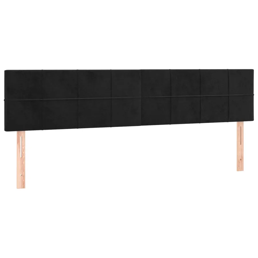 Tête de lit à LED Noir 200x5x78/88 cm Velours - 4