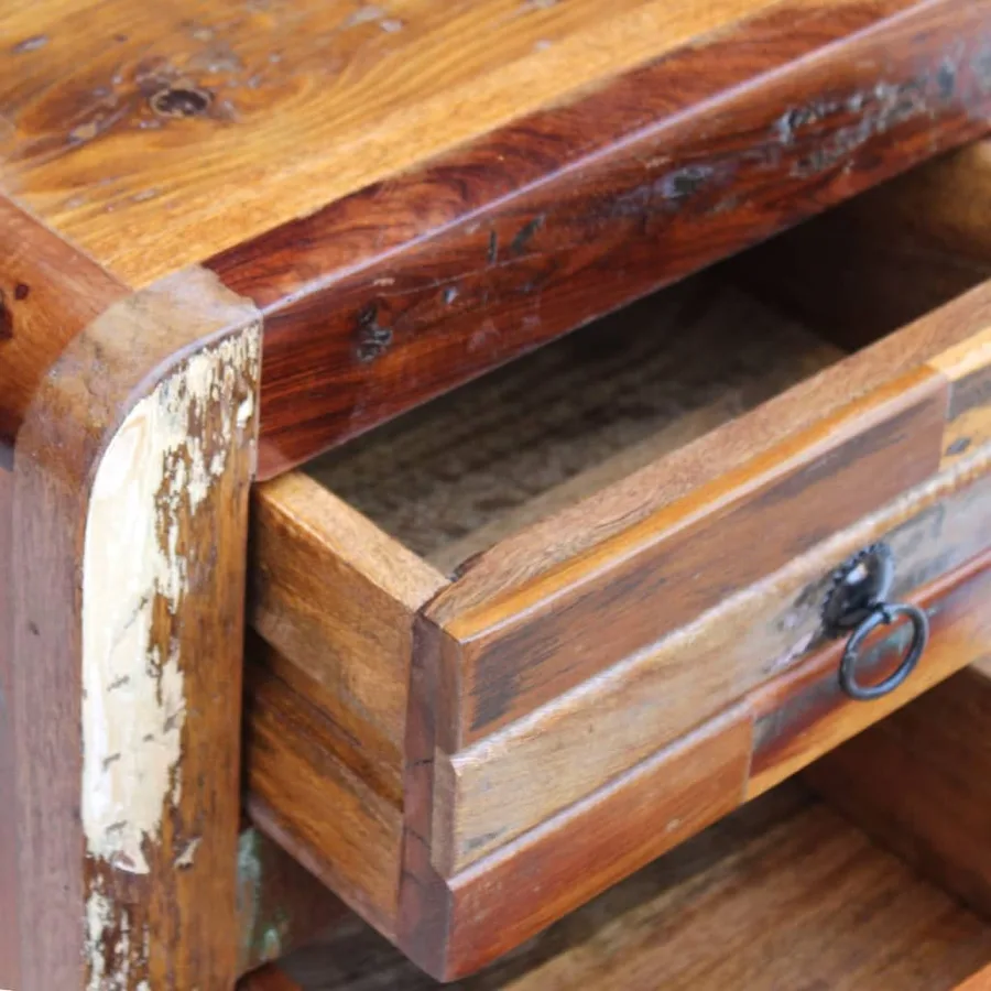 Table de chevet Bois de récupération massif 43x33x51 cm - 4