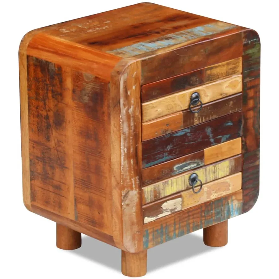 Table de chevet Bois de récupération massif 43x33x51 cm - 8