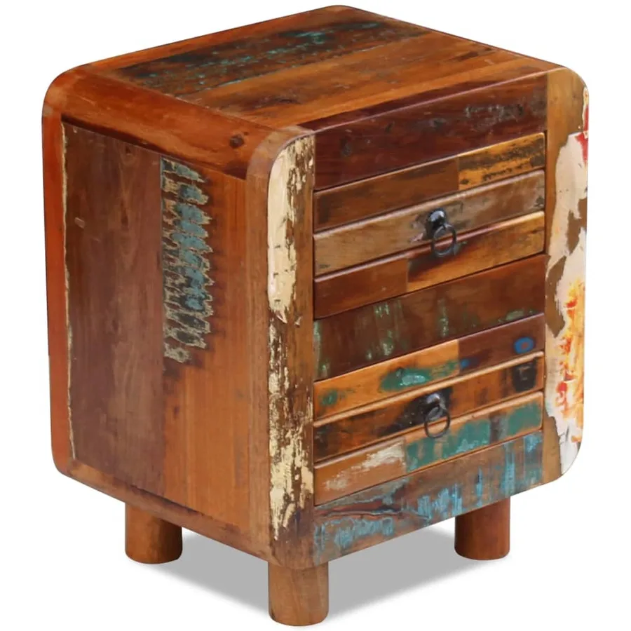 Table de chevet Bois de récupération massif 43x33x51 cm - 9