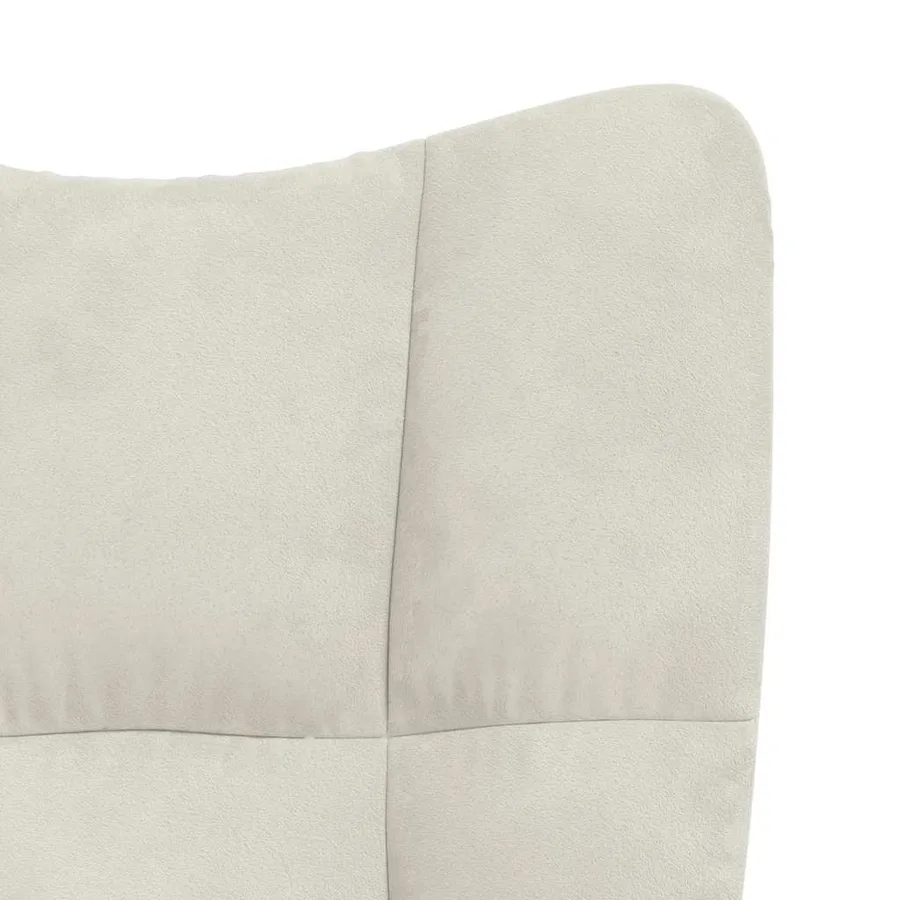 Chaise à bascule Blanc crème Velours - 7