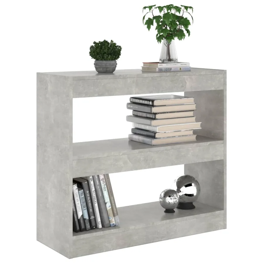 Bibliothèque/Séparateur de pièce Gris béton 80x30x72 cm - 5