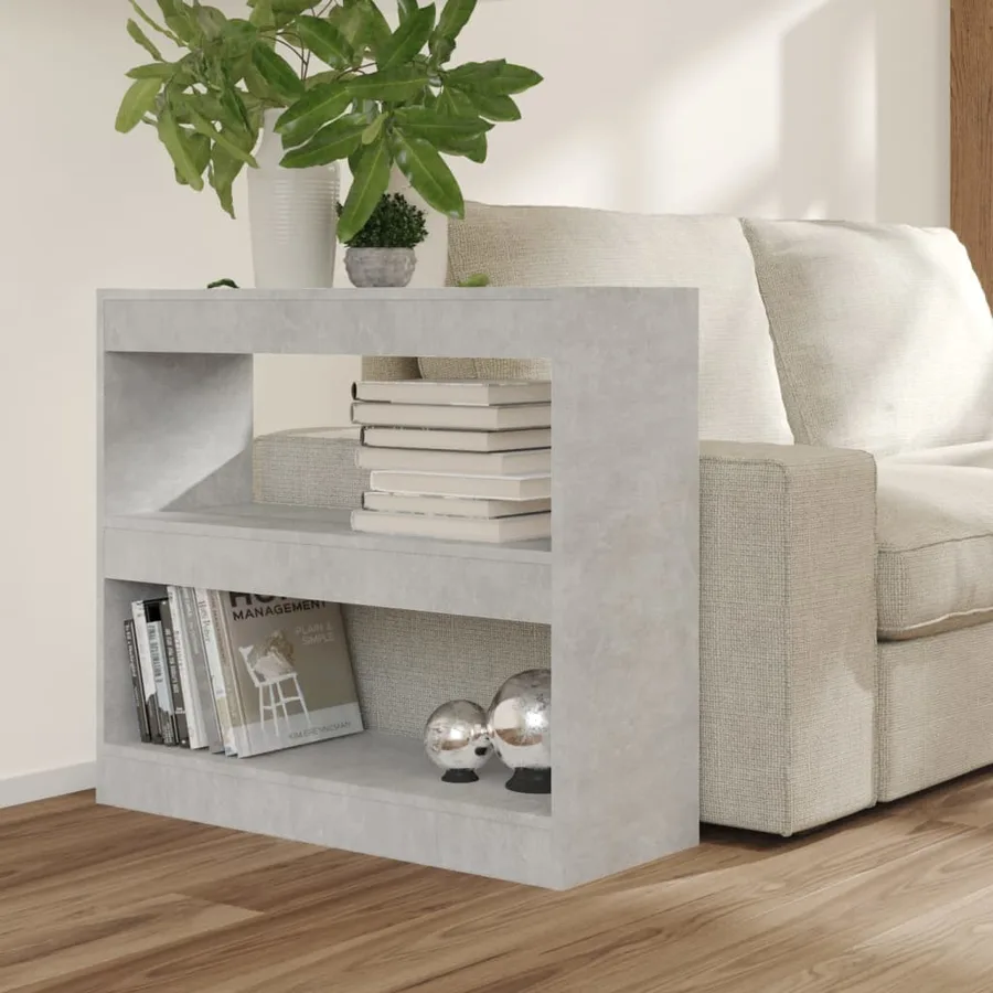 Bibliothèque/Séparateur de pièce Gris béton 80x30x72 cm - 6