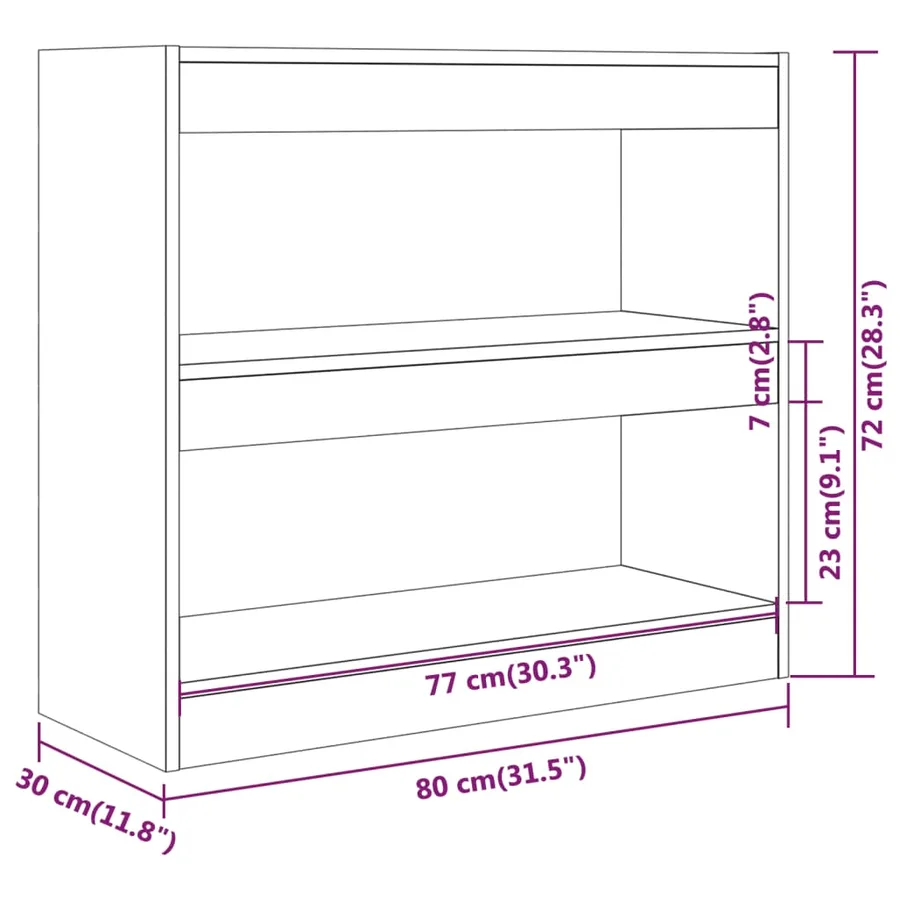 Bibliothèque/Séparateur de pièce Gris béton 80x30x72 cm - 7