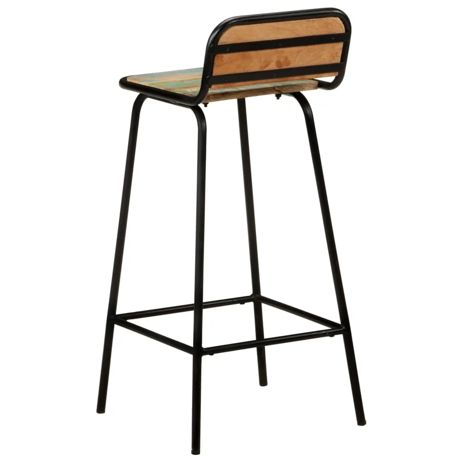 Chaises de bar lot de 4 bois de récupération solide - 4