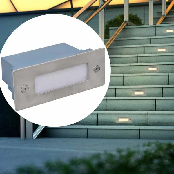 Lampes LED encastrée d'escalier 12 pcs 44x111x56 mm