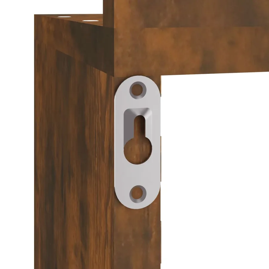 Étagère d'angle murale Chêne fumé 20x20x127,5cm Bois ingénierie - 7
