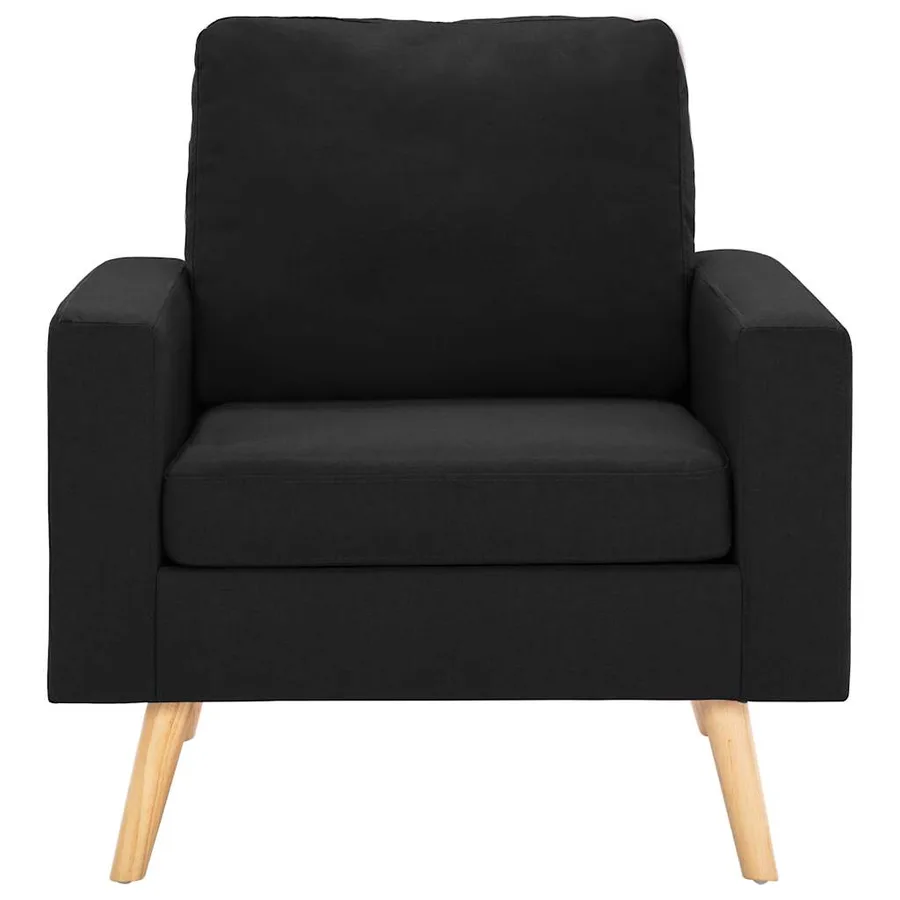 Ensemble de canapés 2 pcs Tissu Noir - 6