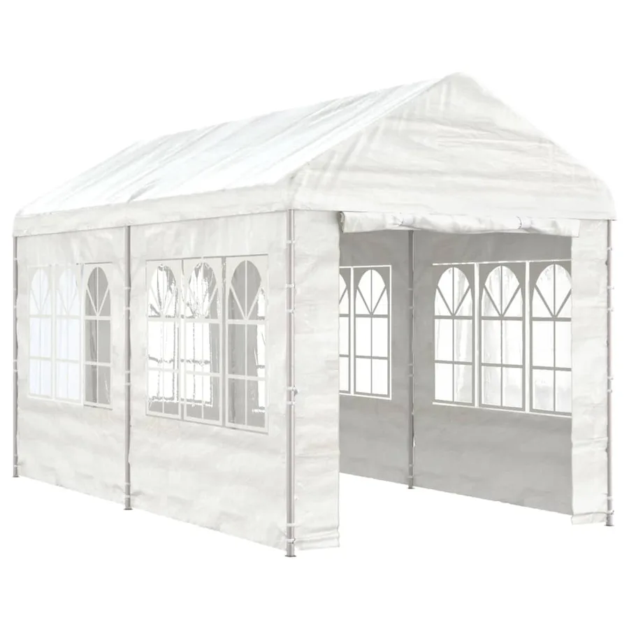 Belvédère avec toit blanc 4,46x2,28x2,69 m polyéthylène - 2