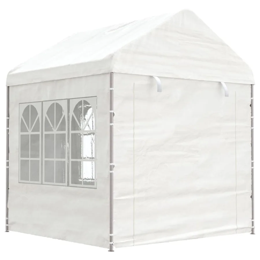 Belvédère avec toit blanc 4,46x2,28x2,69 m polyéthylène - 3