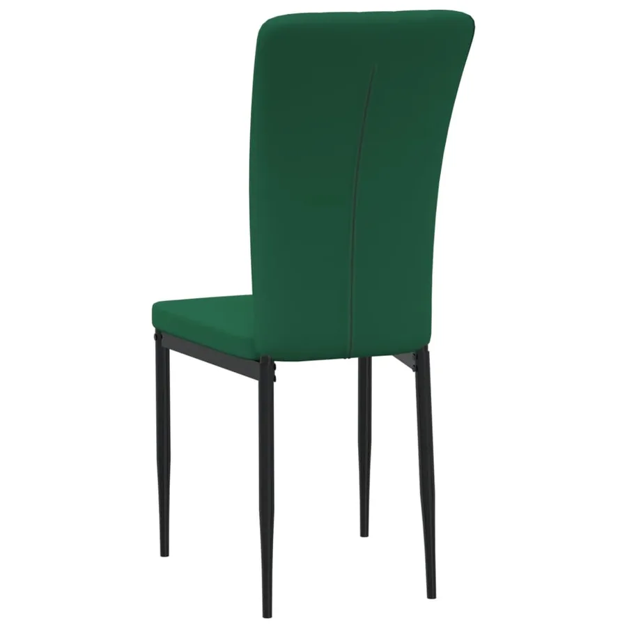 Chaises à manger lot de 4 Vert foncé Velours - 6
