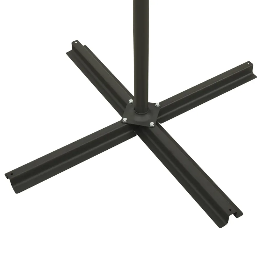 Parasol de jardin en porte-à-faux et mât et lumières LED noir - 10
