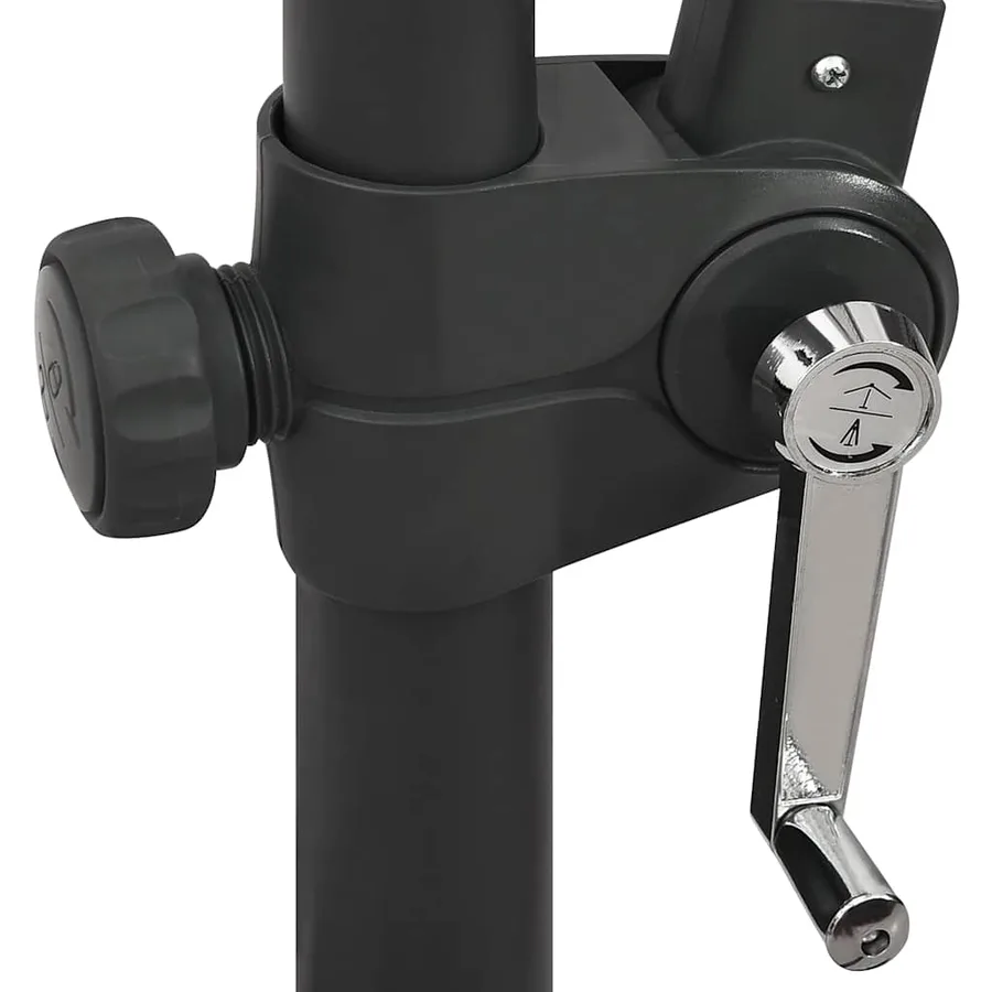 Parasol de jardin en porte-à-faux et mât et lumières LED noir - 9
