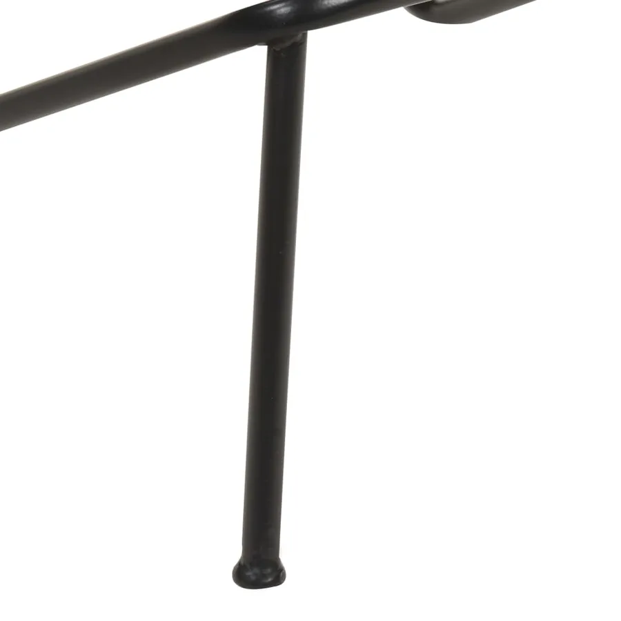 Tabourets de bar lot de 4 noir cuir véritable - 10