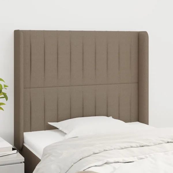Tête de lit avec oreilles Taupe 83x16x118/128 cm Tissu