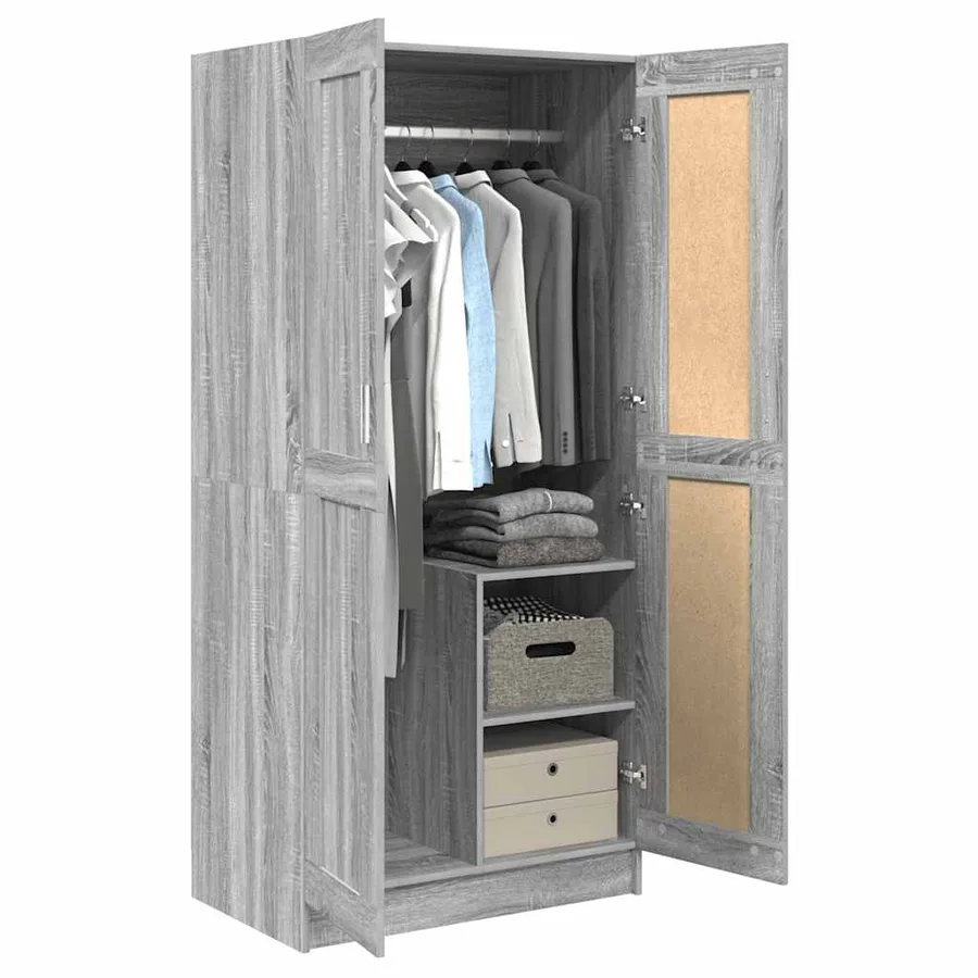Garde-robe Sonoma gris 82,5x51,5x180 cm Bois d'ingénierie - 4
