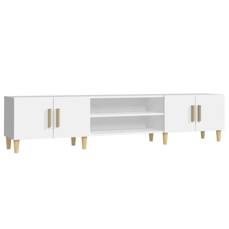 Meuble TV Blanc 180x31,5x40 cm Bois d'ingénierie - 2