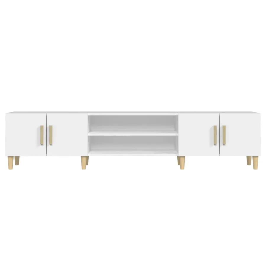 Meuble TV Blanc 180x31,5x40 cm Bois d'ingénierie - 6