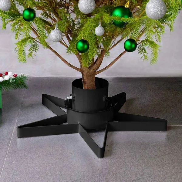 Support de sapin de Noël Noir 47x47x13,5 cm