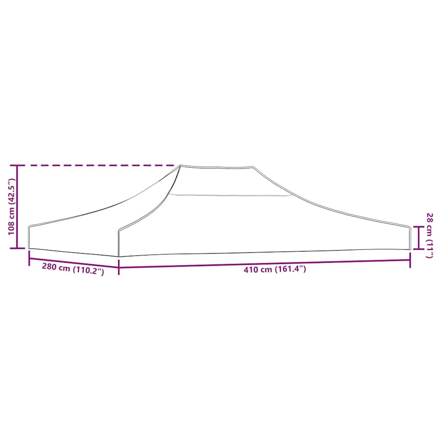 Toit de tente de réception 4x3 m Bordeaux 270 g/m² - 7