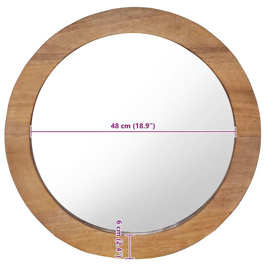 Miroir mural 60 cm Teck Rond - 6