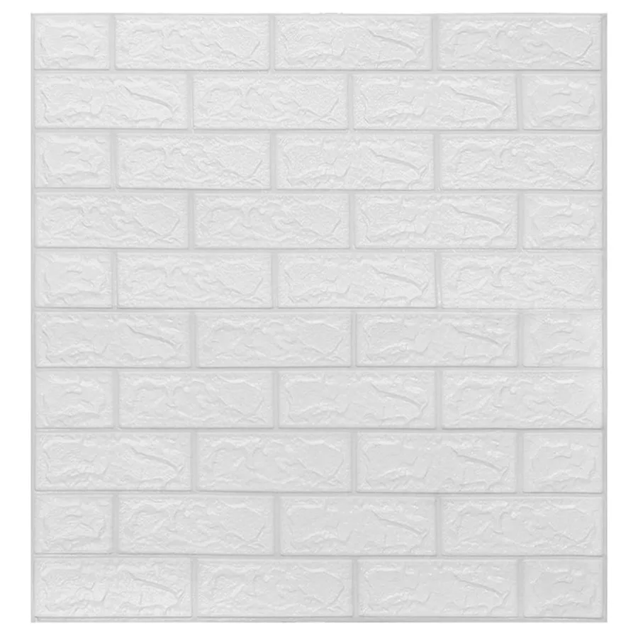 Papier peint 3D autoadhésif Briques 10 pcs Blanc - 3
