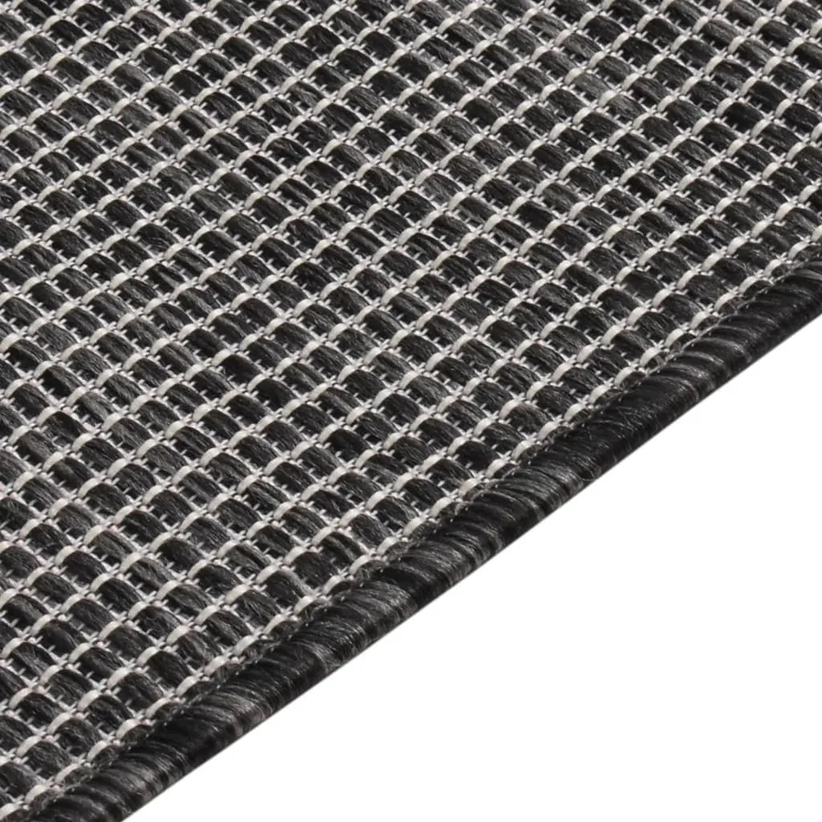 Tapis à tissage plat d'extérieur 80x250 cm Gris - 4