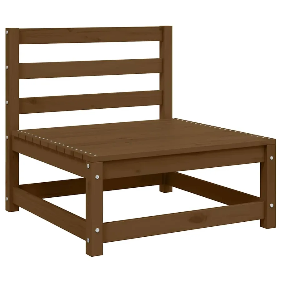 Salon de jardin 2 pcs avec coussins Marron miel Bois de pin - 4