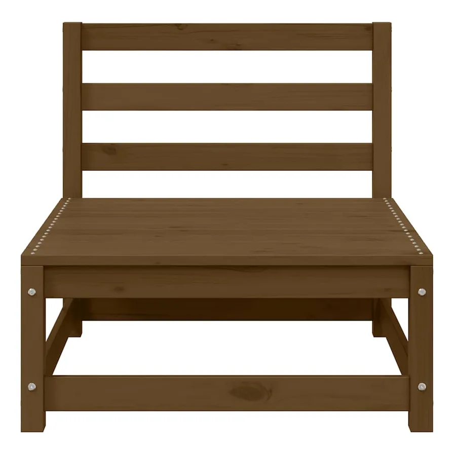 Salon de jardin 2 pcs avec coussins Marron miel Bois de pin - 5