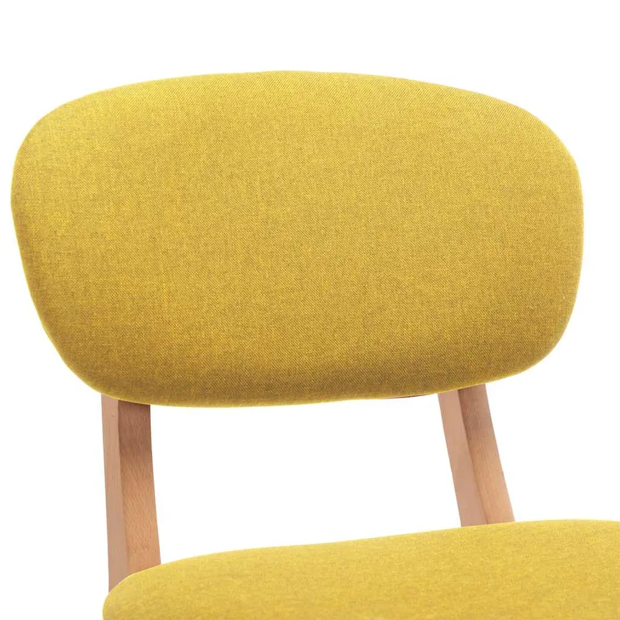 Tabourets de bar lot de 2 jaune moutarde tissu - 6