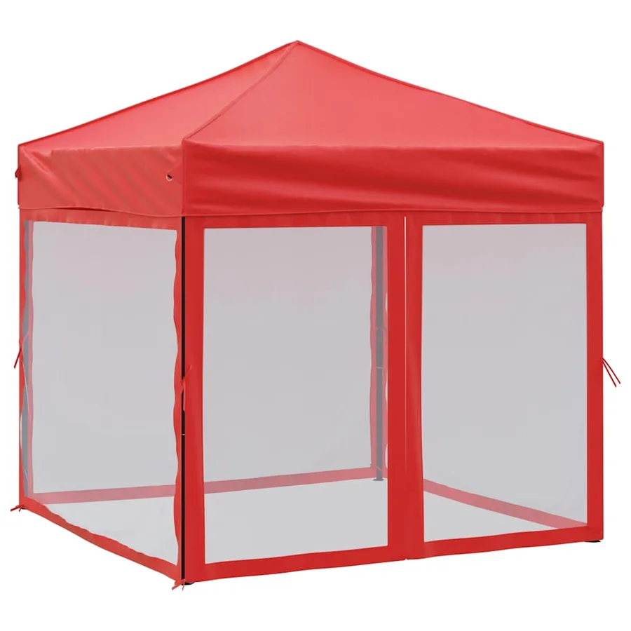 Tente de réception pliable avec parois Rouge 2x2 m - 2