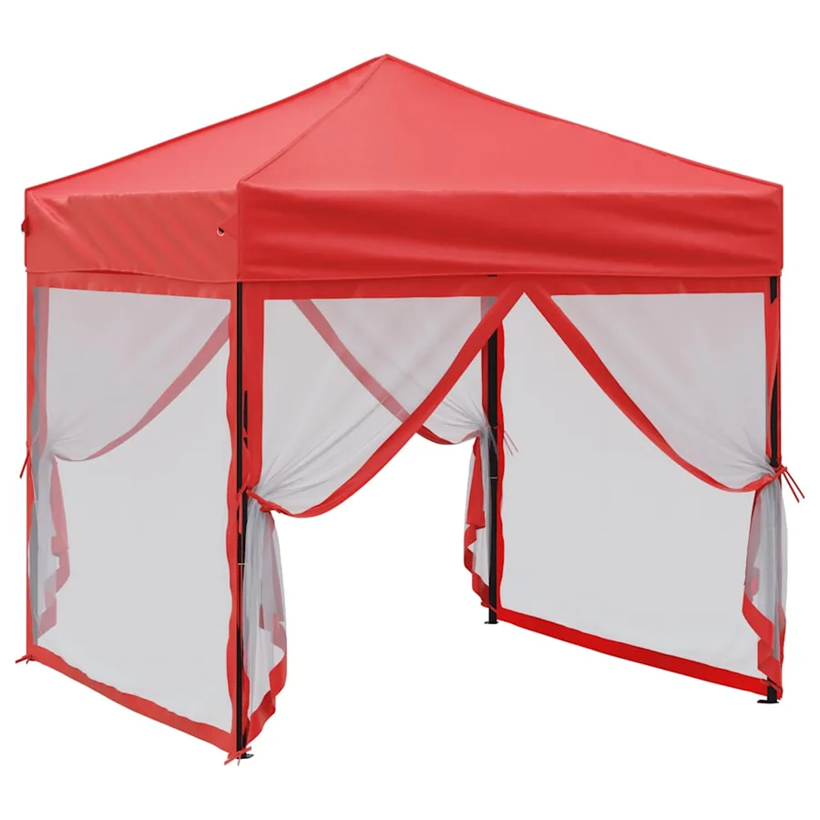 Tente de réception pliable avec parois Rouge 2x2 m - 3