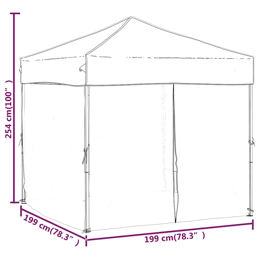 Tente de réception pliable avec parois Rouge 2x2 m - 9