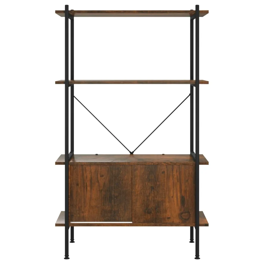 Étagère à 4 niveaux armoire 80x40x130cm Acier bois d'ingénierie - 4