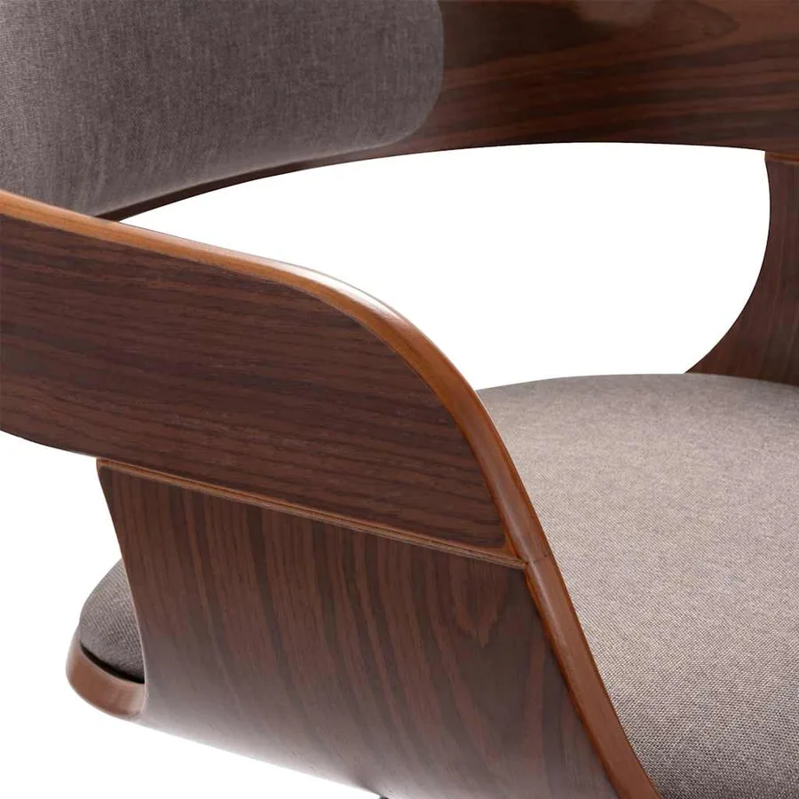 Chaise de salle à manger Taupe Bois courbé et tissu - 5