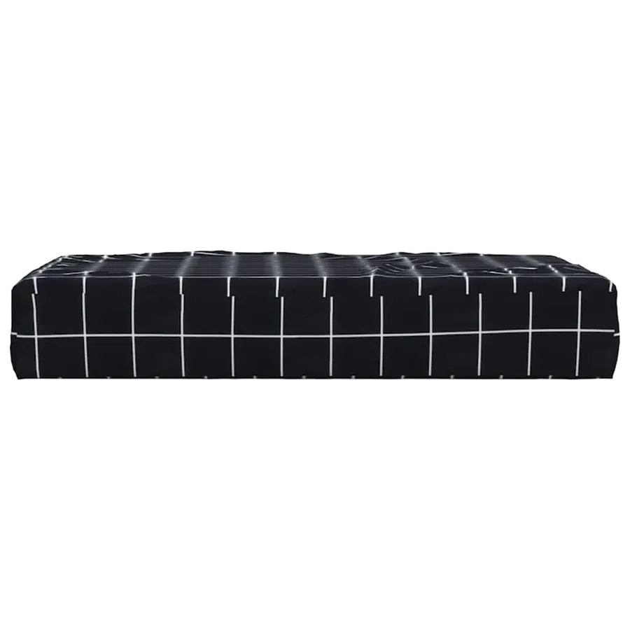 Coussin de palette motif à carreaux noir 60x60x8 cm - 4