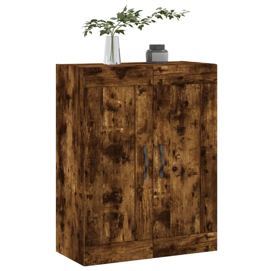Armoire murale chêne fumé 69,5x34x90 cm bois d'ingénierie - 4