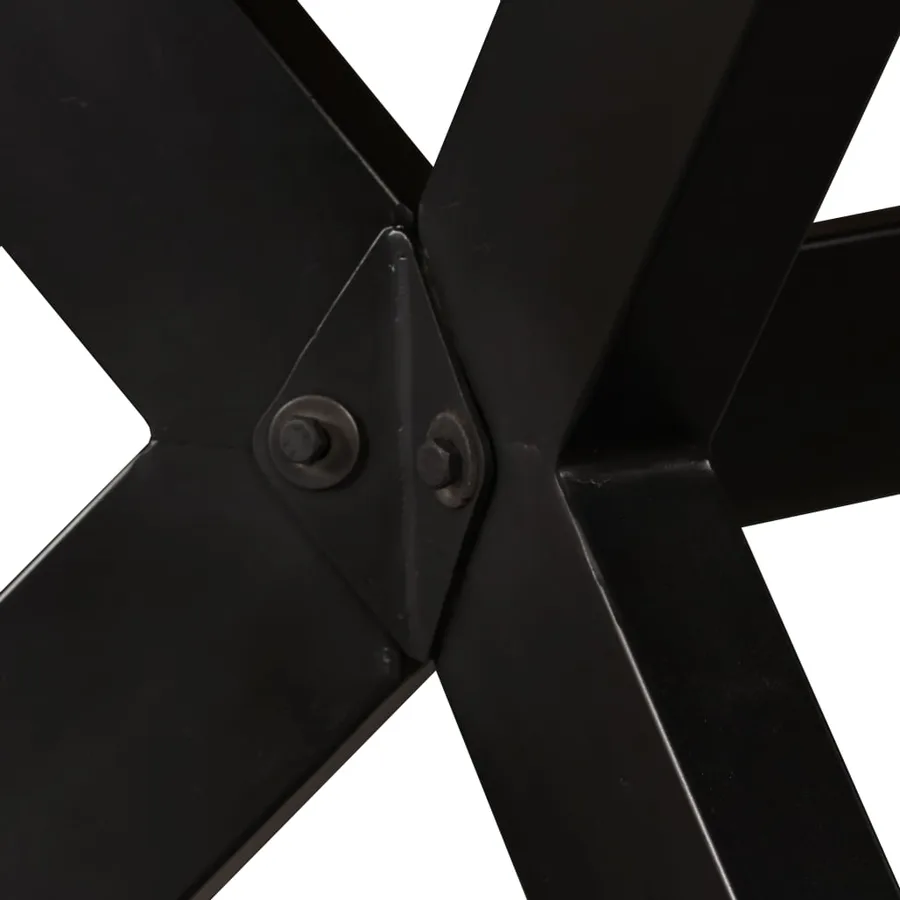 Table à manger Bois de manguier massif et croix en acier 180 cm - 4