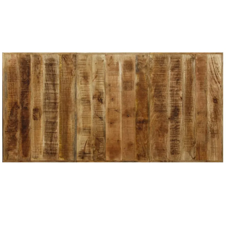 Table à manger Bois de manguier massif et croix en acier 180 cm - 6
