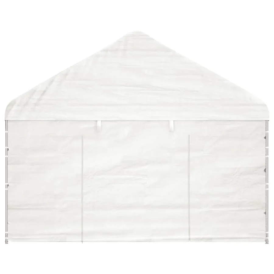 Belvédère avec toit blanc 4,46x4,08x3,22 m polyéthylène - 4